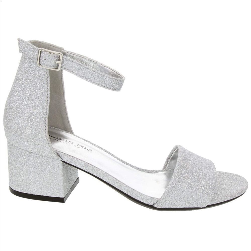 London Fog Block Heel Sandal sz 8 Silver NEW # bag 8-YY - Picture 4 of 11